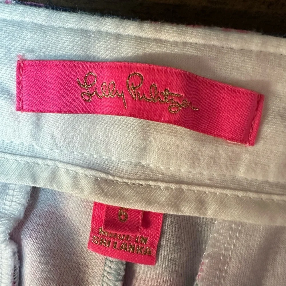 Lilly Pulitzer Pink and Blue Floral High Waist Shorts
